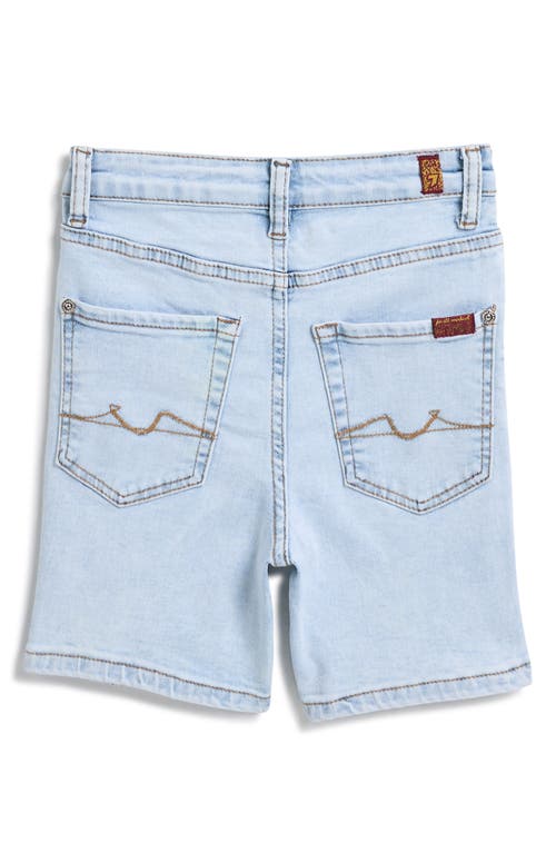 7 For All Mankind Kids' Seam Detail Stretch Walk Shorts In Classic Powder