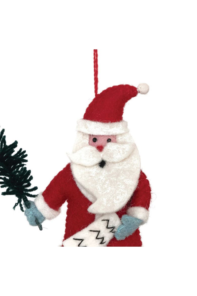Wool Felt Santa Ornament, Multicolor, Alternate, color, Red