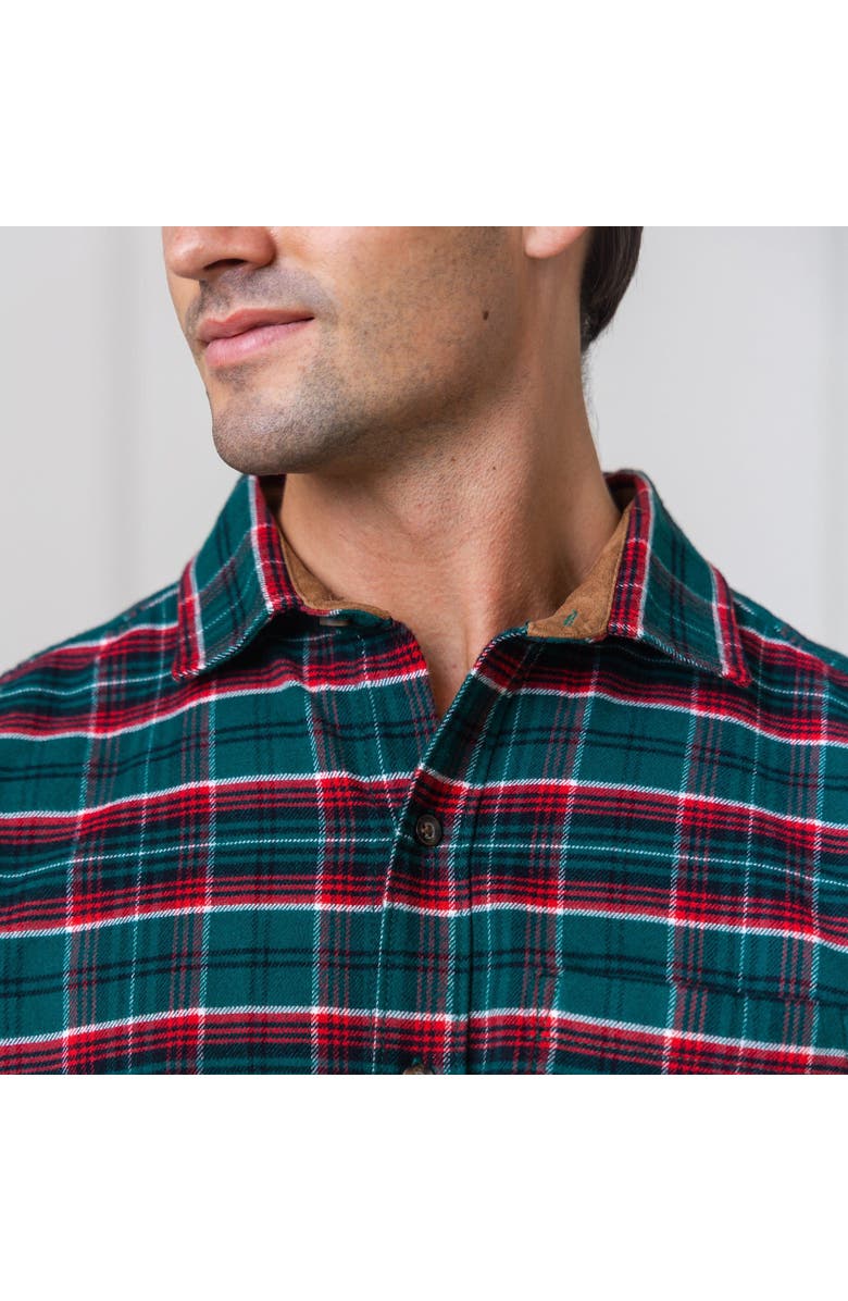 Hope & Henry Men's Organic Flannel Shirt with Suede Detail, Alternate, color, 