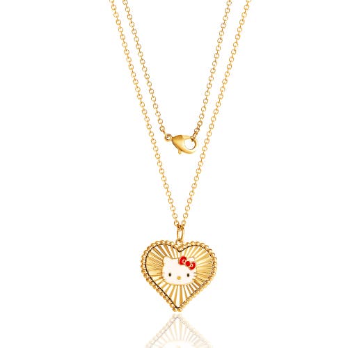 Hello Kitty Starburst Heart Pendant Necklace, 18'' In Gold