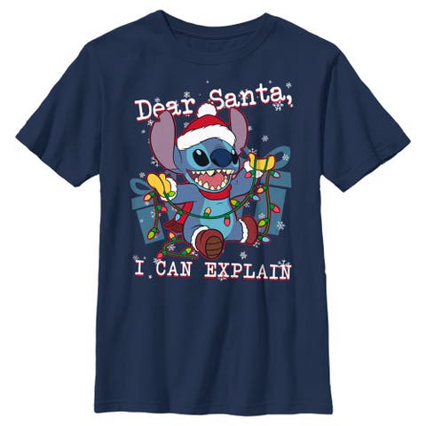 Boy's Lilo & Stitch Dear Santa, I Can Explain  Graphic T-Shirt
