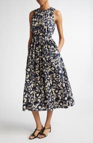 Max Mara Marlena Print Sleeveless Belted Dress
