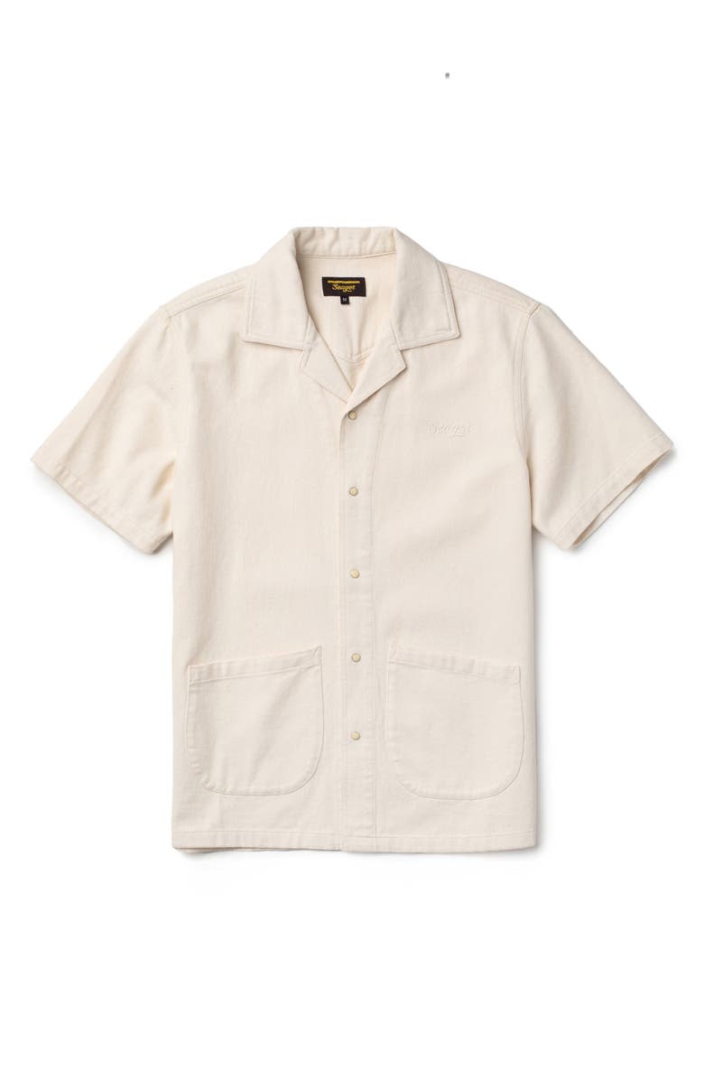 Seager Co Southpaw Whippersnapper Cotton Twill Snap-Up Shirt, Main, color, Natural