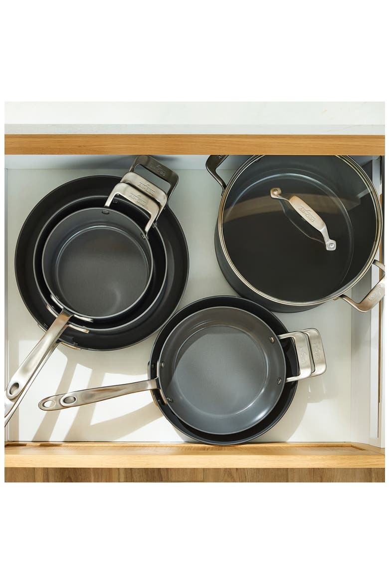 HA1 10-Piece Hard-Anodized Ceramic Nonstick Cookware Set, Alternate, color, GRAY