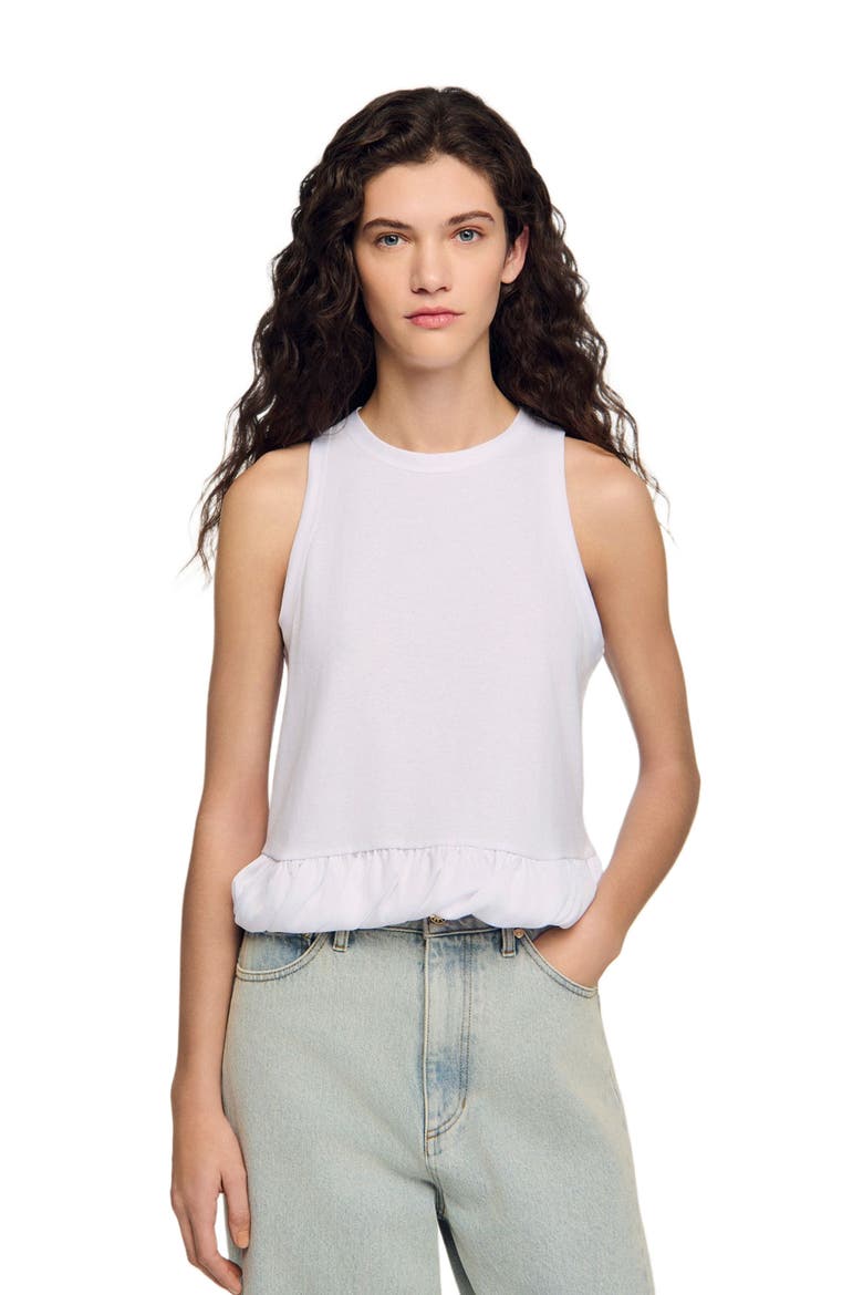 Ruffle top, Main, color, White