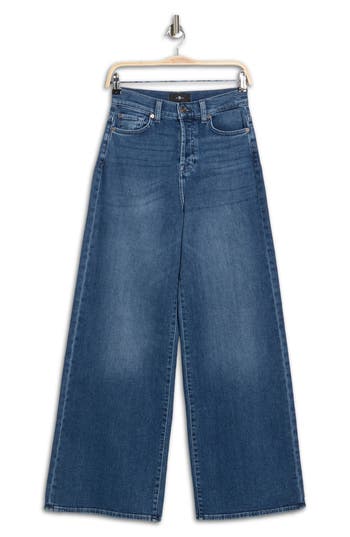 7 For All Mankind Zoey High Waist Wide Leg Jeans In Blue