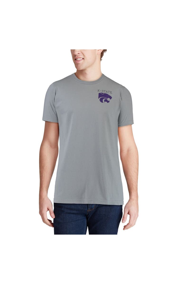 IMAGE ONE Men's Gray Kansas State Wildcats Team Comfort Colors Campus Scenery T-Shirt, Alternate, color,