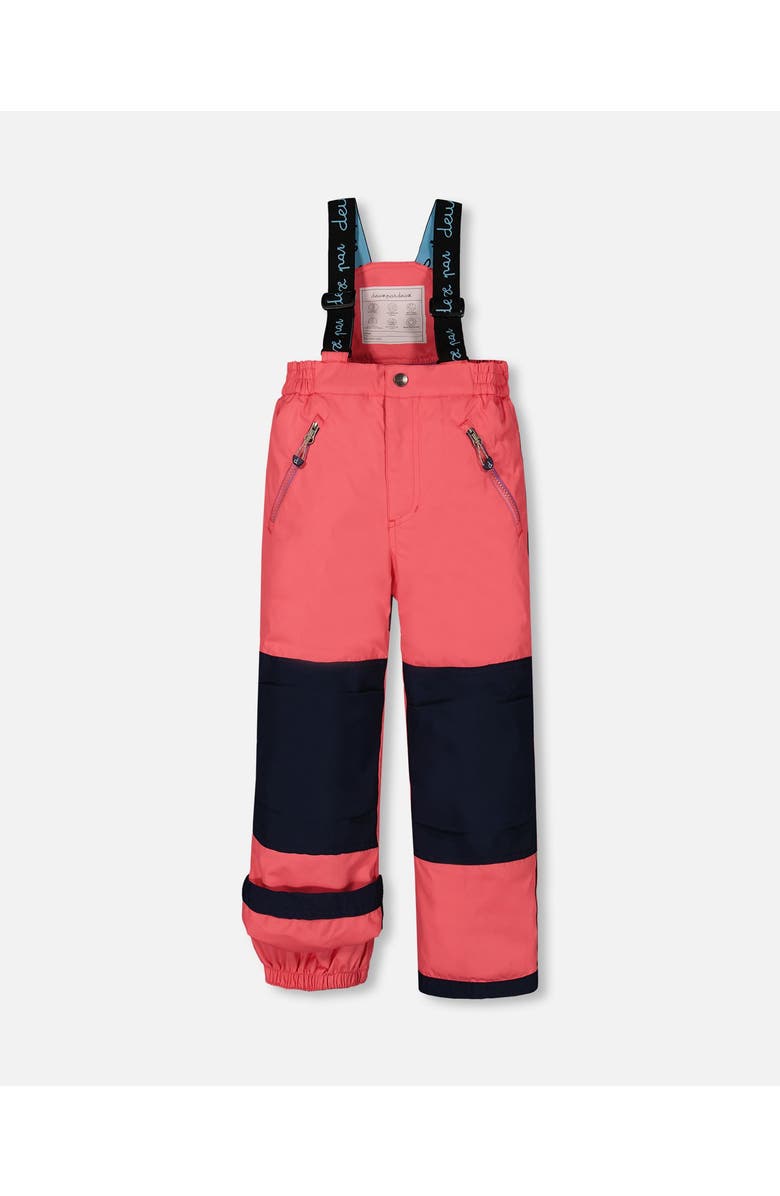 Deux par Deux Little Girl's Two Piece Snowsuit Navy Printed Unicorns And Coral, Alternate, color, 