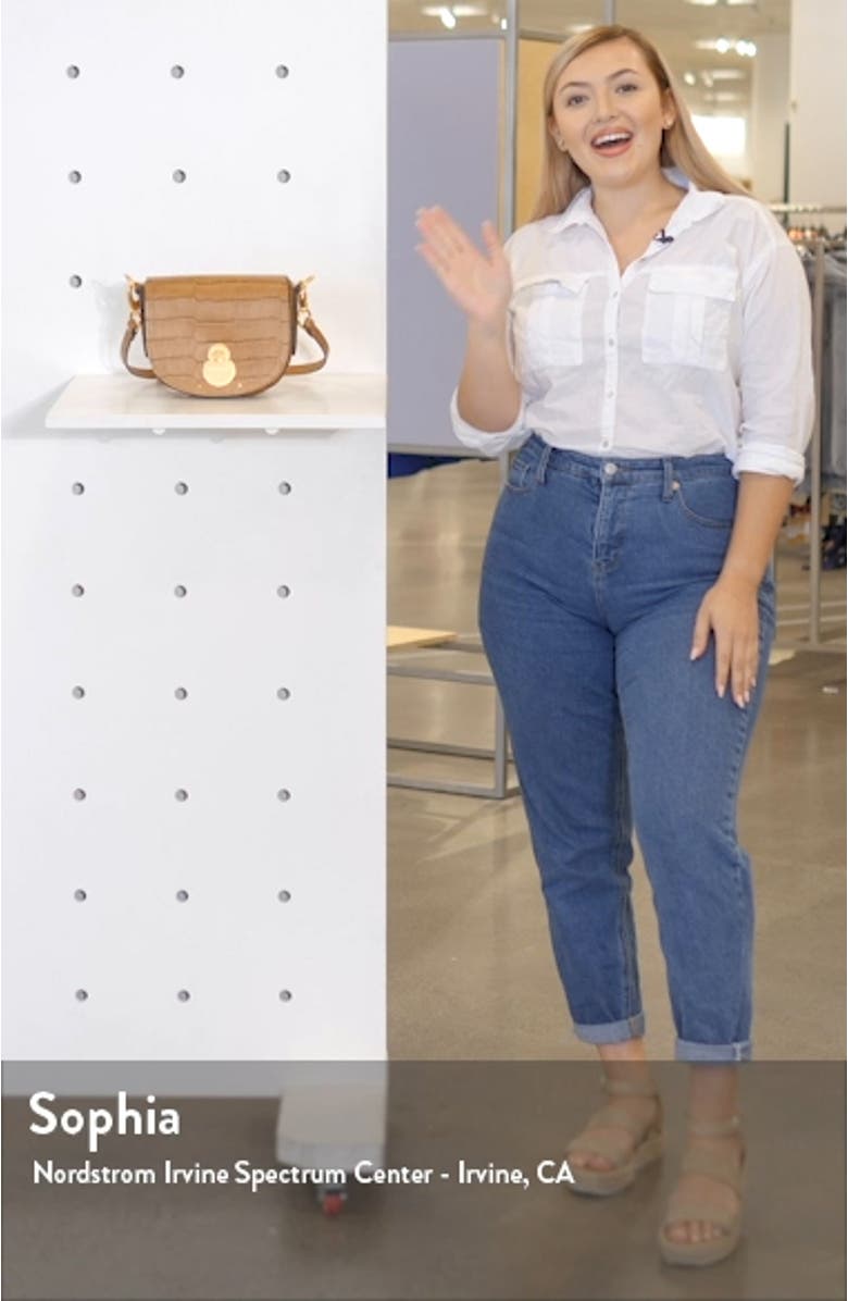 Small Cavalcade Crocodile Embossed Leather Crossbody Bag, sales video thumbnail