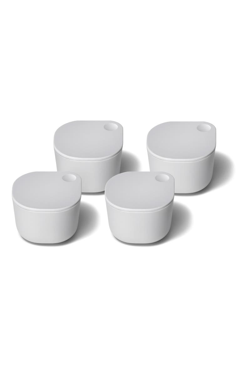 Dot 4-Pack Lidded Ramekins, Main, color, GRAY