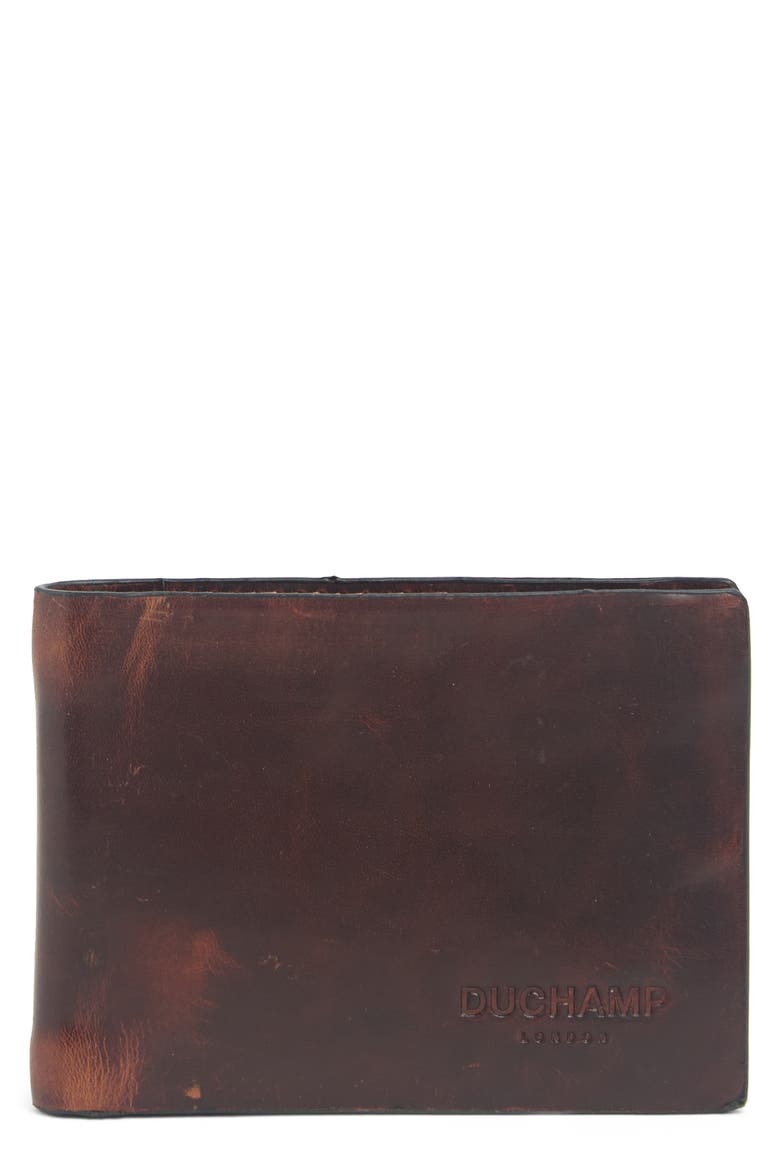 Slim Leather Bifold Wallet, Main, color, COGNAC