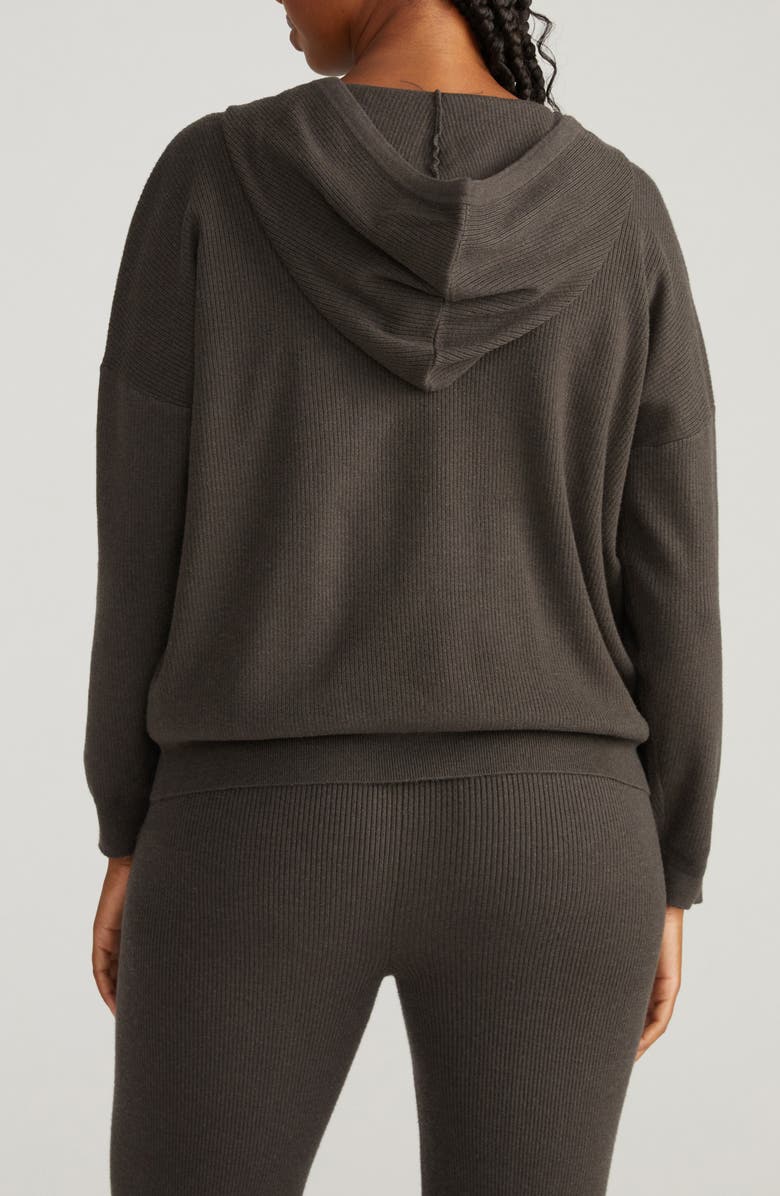 Universal Standard Rib Knit Zip-Up Hoodie, Alternate, color, 