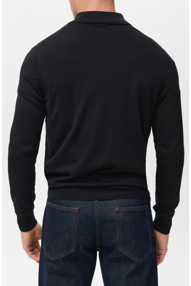 Perkins Wool Quarter Zip Sweater, Alternate, color, BLACK