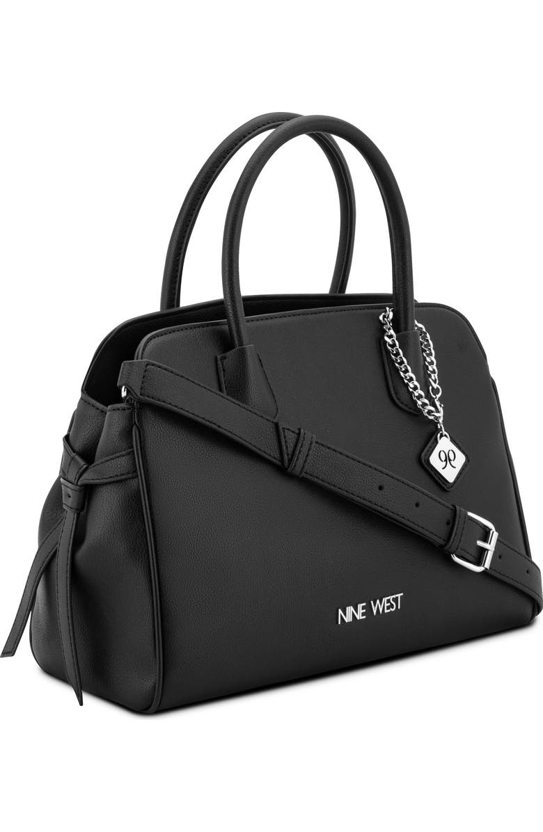 Nine West Isidore Large Satchel Bag, Alternate, color, Black