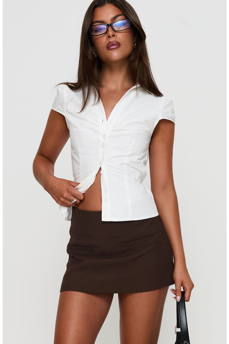 Anette Faux Pocket Skort, Alternate, color, CHOCOLATE