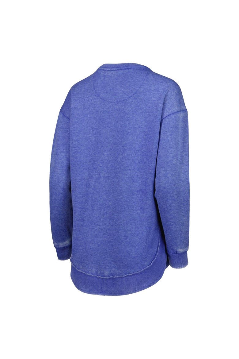 Women's Pressbox Royal Kansas Jayhawks Vintage Wash Pullover Sweatshirt, Alternate, color, Royal