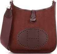 Pre-Owned Hermes Evelyne Bag Gen II Toile and Leather PM