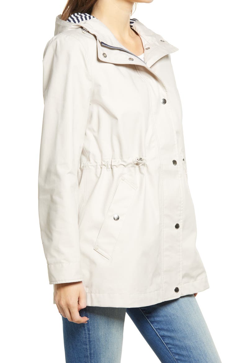 Shoreside Waterproof Hooded Raincoat, Alternate, color, IVORY