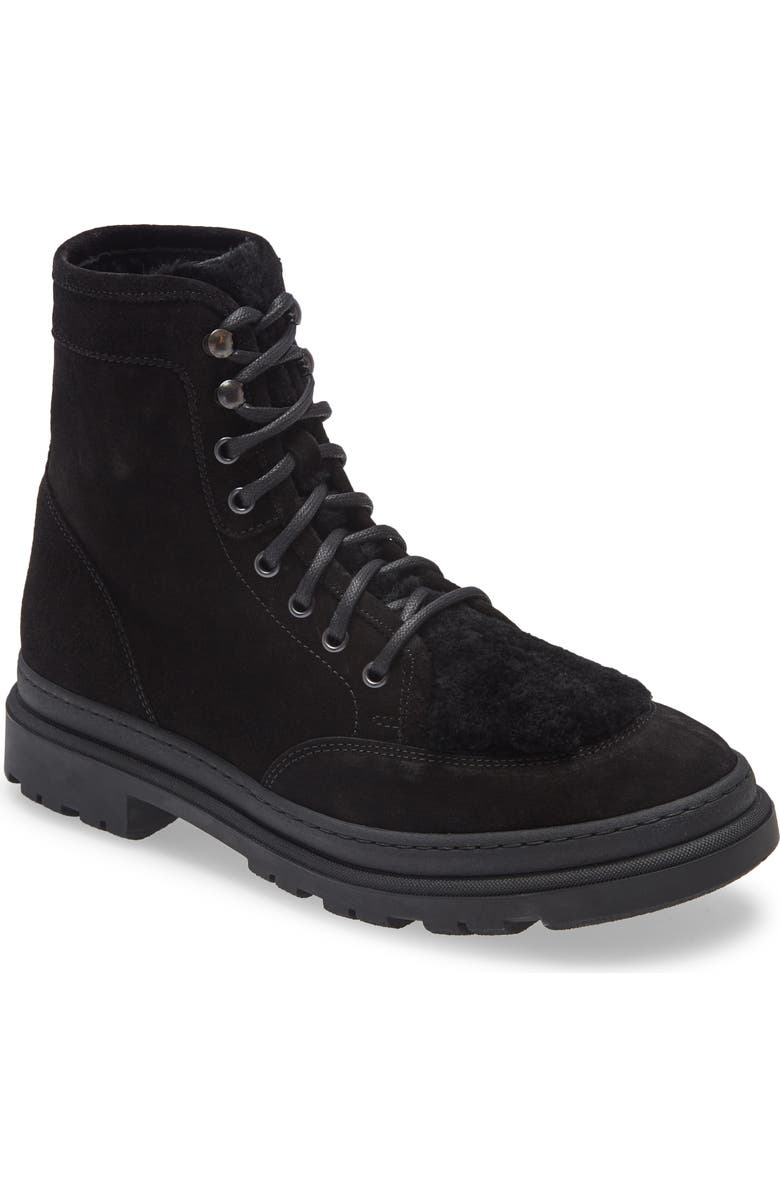 Aquatalia Tristian Lace-Up Boot with Genuine Shearling Trim, Main, color,