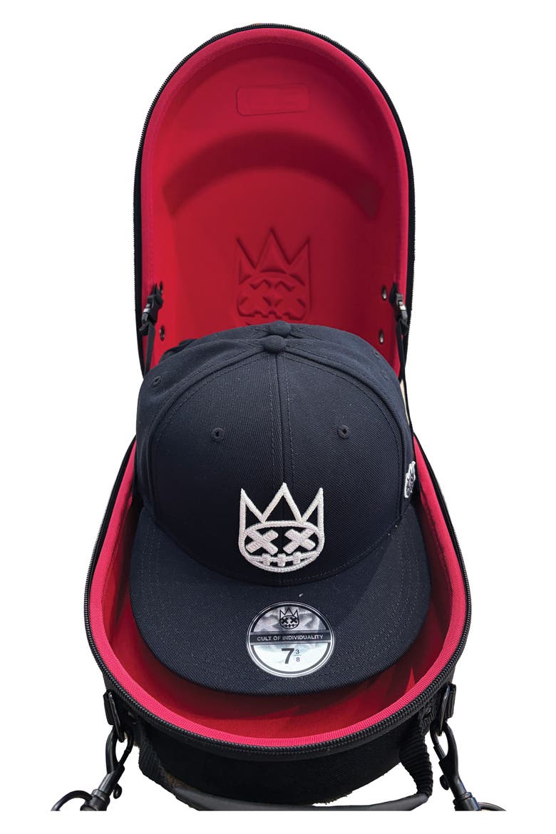 Hat Box, Alternate, color, BLACK/ RED