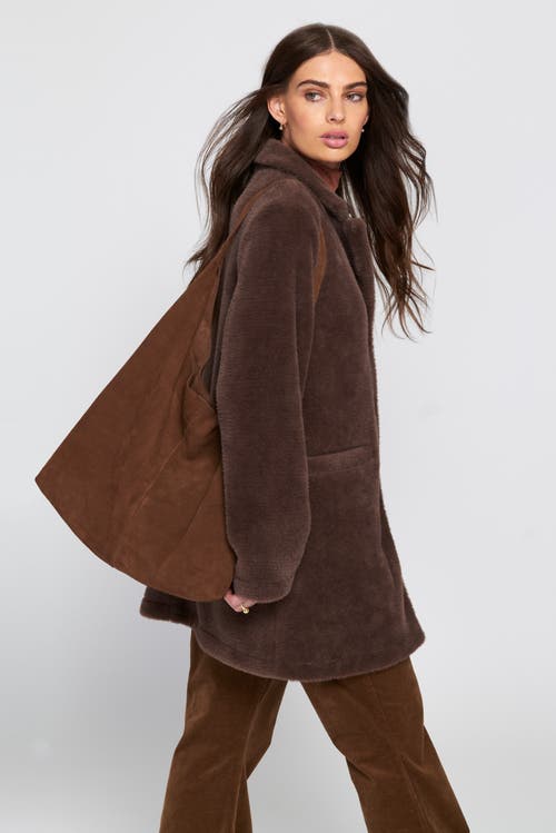 Elle Collection Faux Suede Slouch Bag Totes In Brown