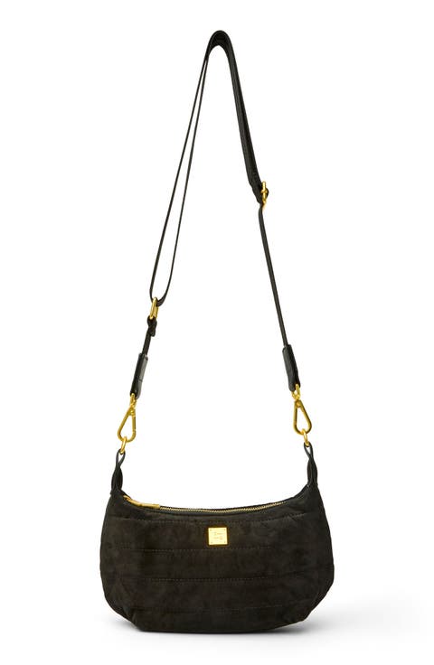 Quilted Mini Moon Crossbody Bag