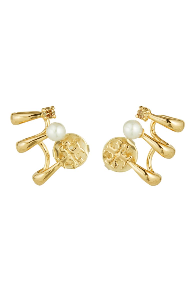 Kira Imitation Pearl Ear Crawlers, Main, color, TORY GOLD / CRYSTAL / CREAM