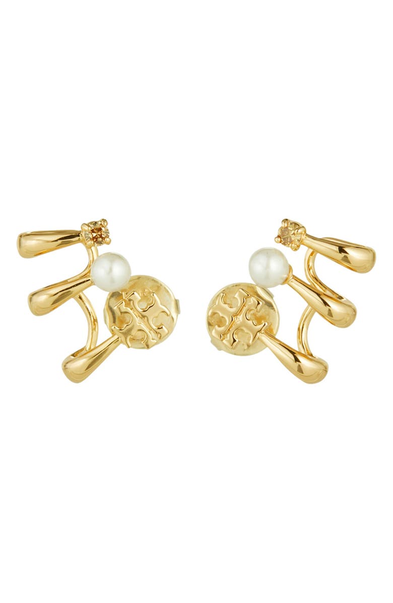 Tory Burch Kira Imitation Pearl Ear Crawlers, Main, color,