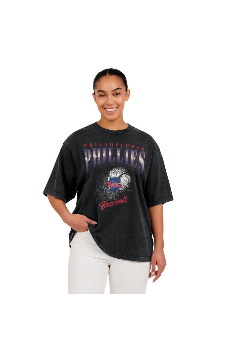 WEAR by Erin Andrews Women's WEAR by Erin Andrews  Charcoal Philadelphia Phillies Boyfriend T-Shirt, Alternate, color, Charcoal