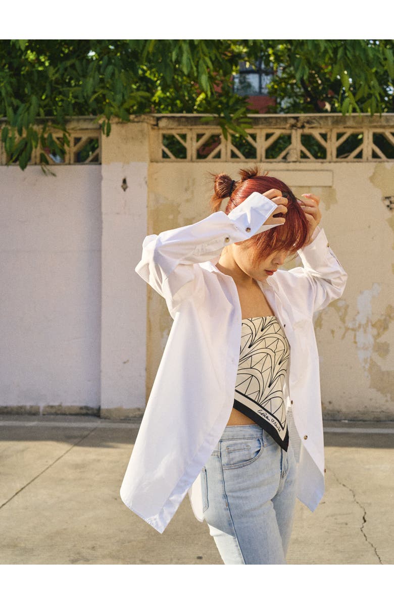 Lost Pattern "Chrysler" Silk Bandana Scarf, Alternate, color, Deco Ivory