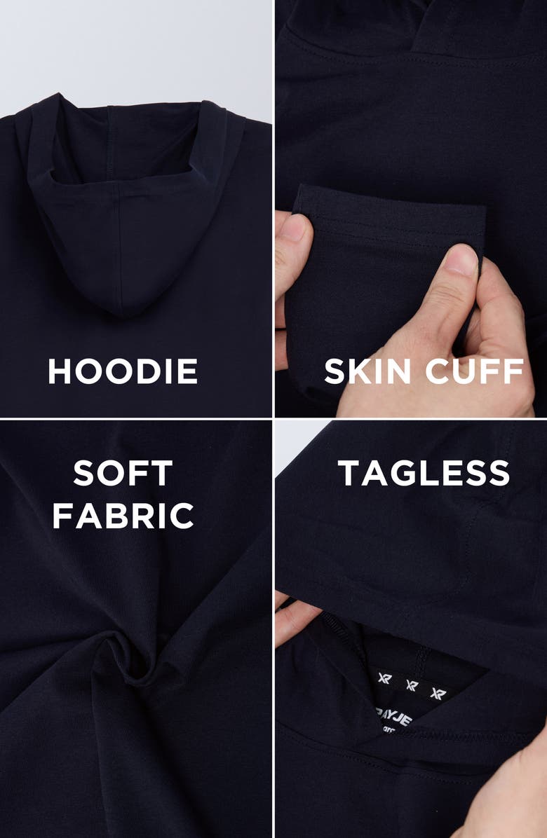 XRAY Kids' 3-Pack Hooded Long Sleeve Cotton T-Shirts, Alternate, color, Navy/Oat/Light Grey/Ivory