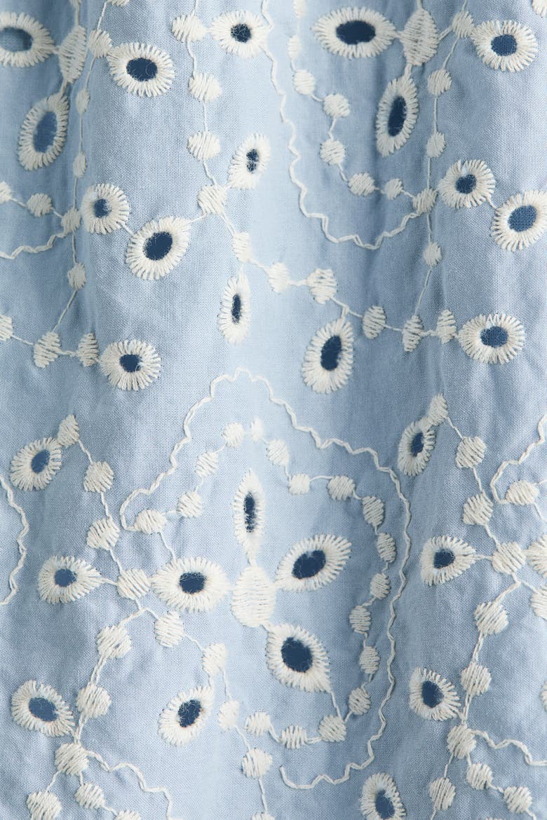 Broderie Anglaise Cotton Dress, Alternate, color, Light blue