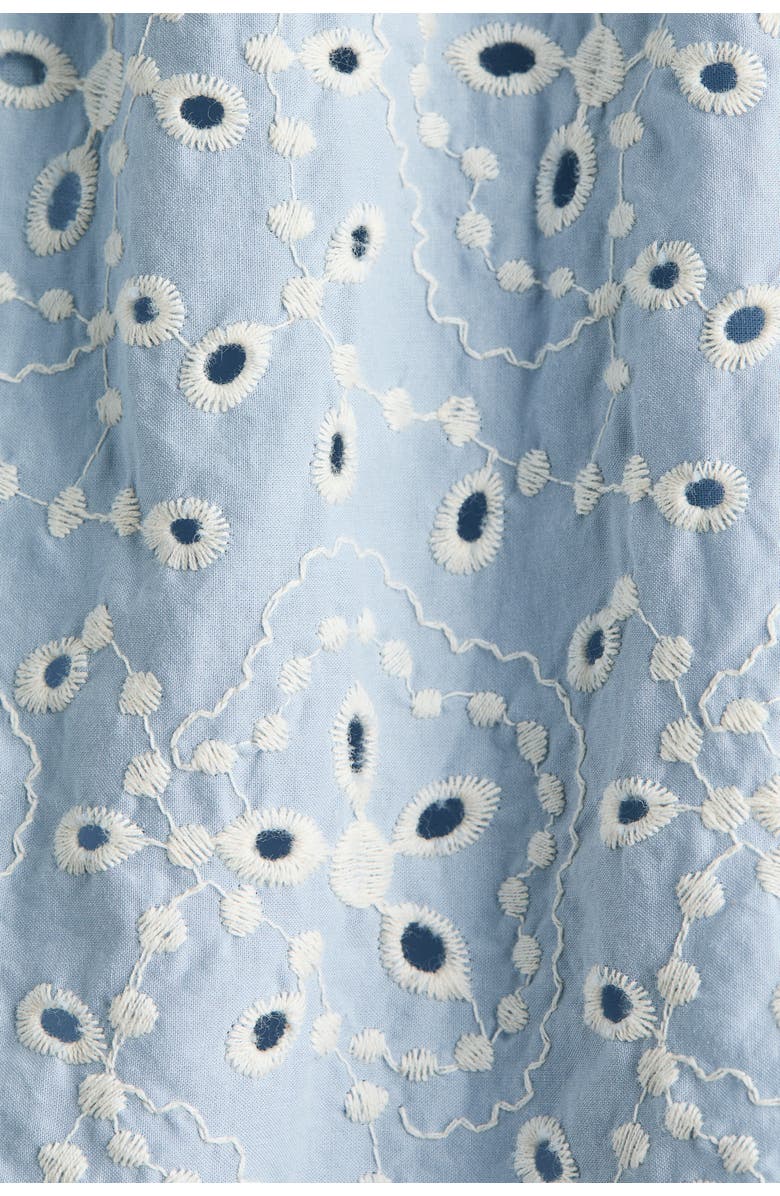 H&M Eyelet-embroidered cotton dress, Alternate, color, Light Blue