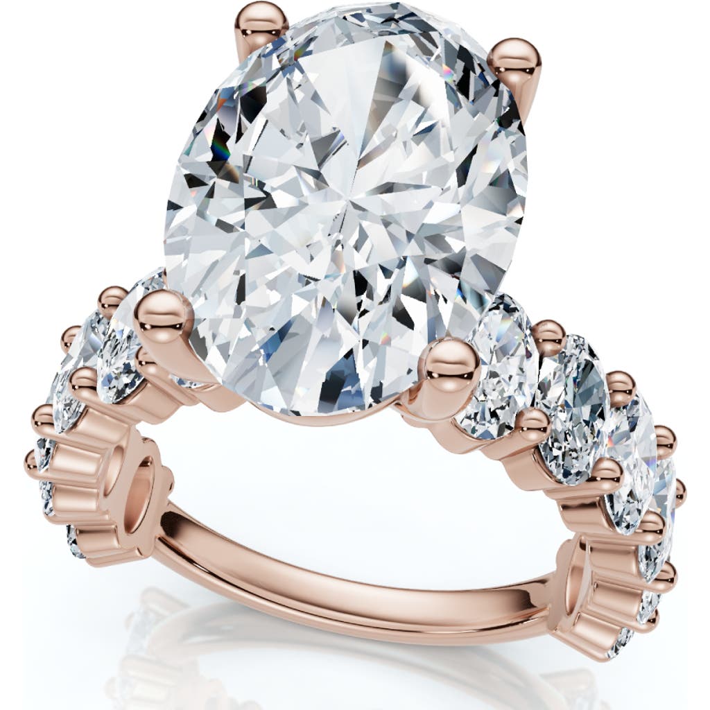 Bliss Diamond Certified 6ct Oval Diamond Engagement Ring 14k Gold Lab Grown