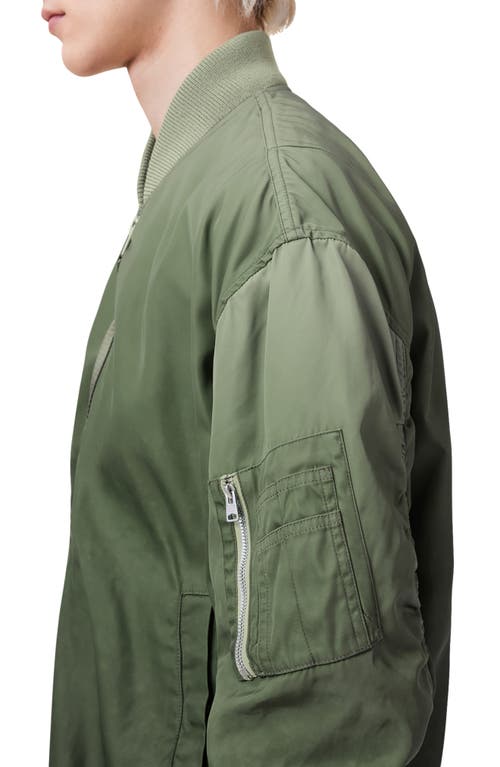 Allsaints Cascade Relaxed Fit Bomber Jacket In Island Green