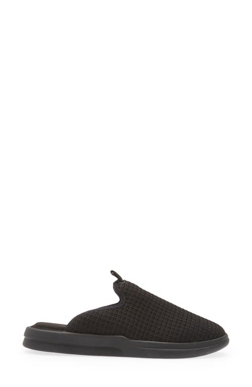 Lusso Cloud Pelli Waffle Knit Slipper In Jet Black/matte Black