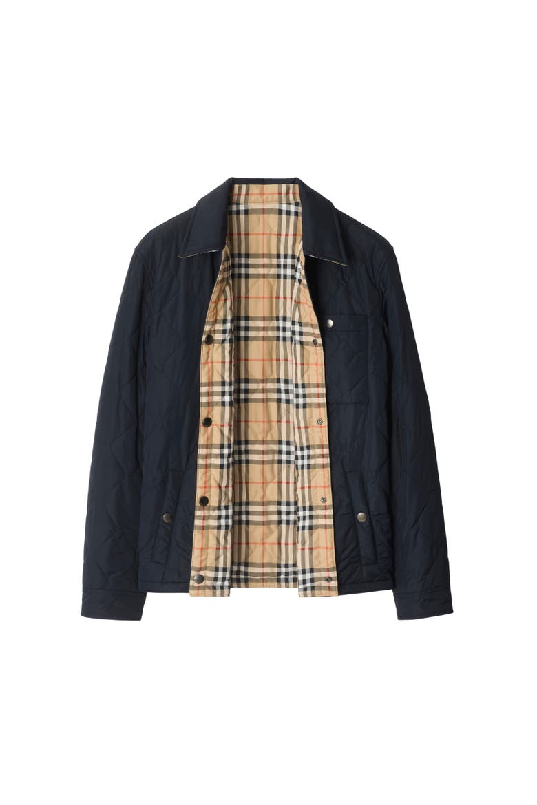 Reversible Quilted Nylon Overshirt, Alternate, color, Navy