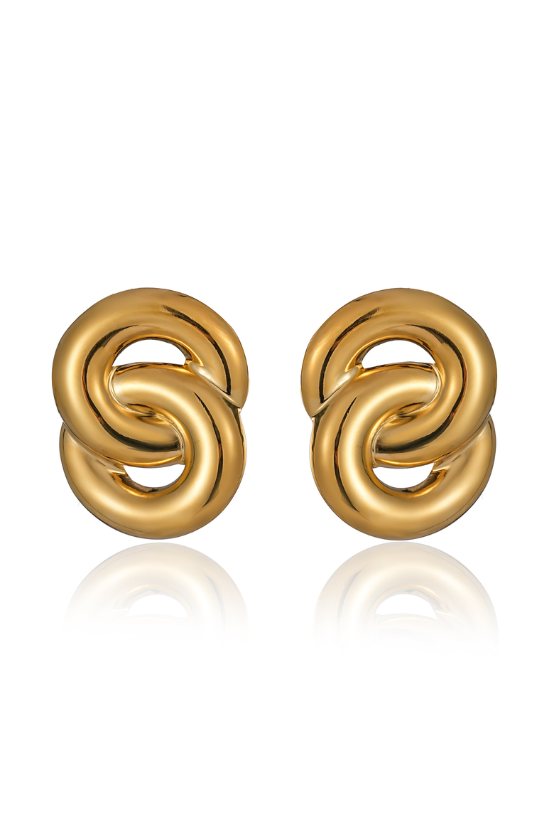 Rosalía Gold-Toned Baroque Copper Earrings, Main, color, Gold