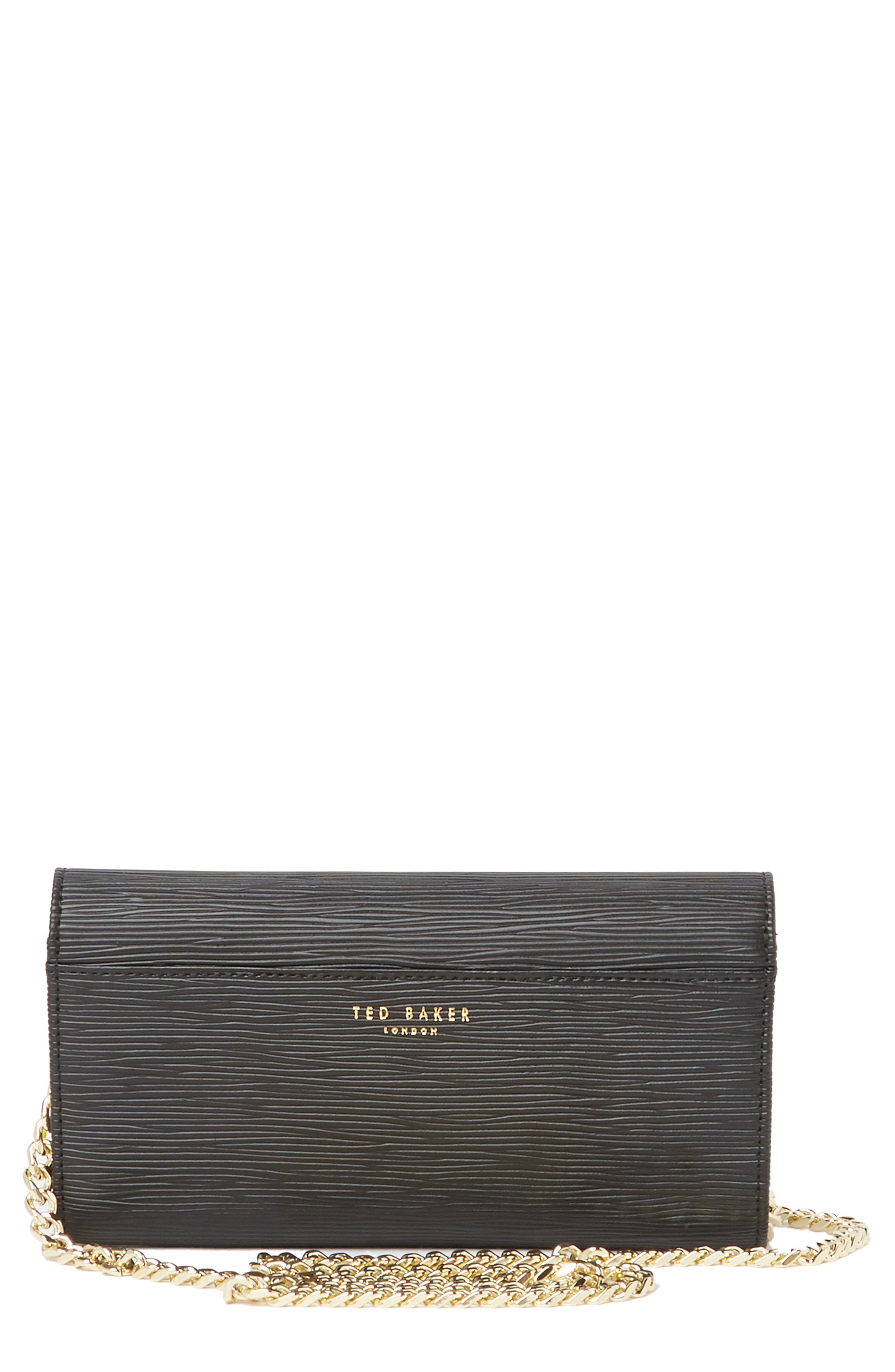 Ted Baker London Zea Bow Matinee Leather Crossbody Clutch, Alternate, color, 