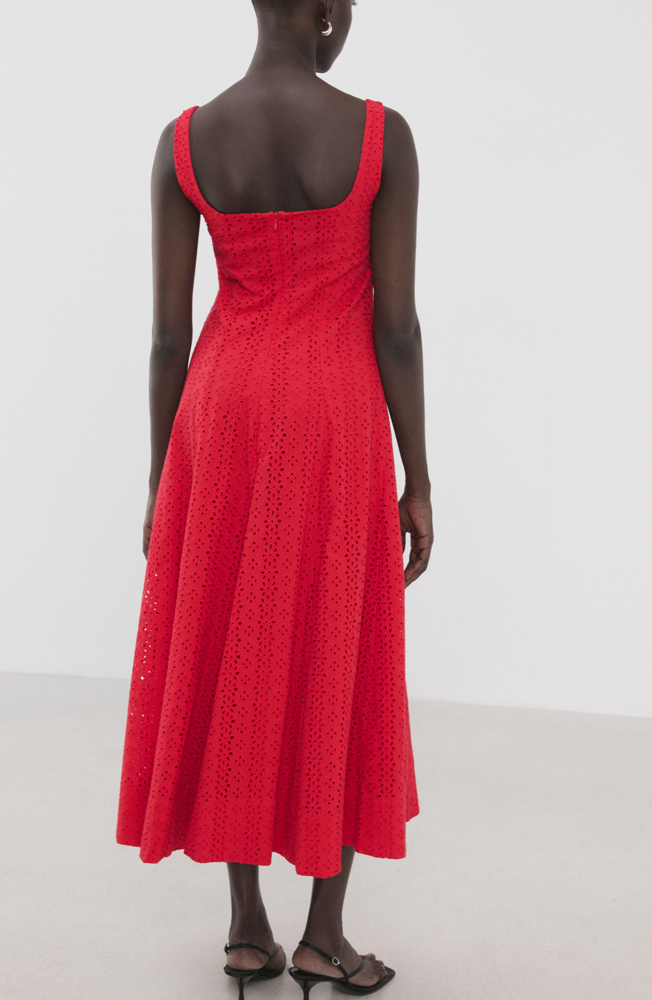 Square Neck Cotton Eyelet Dress - image 4