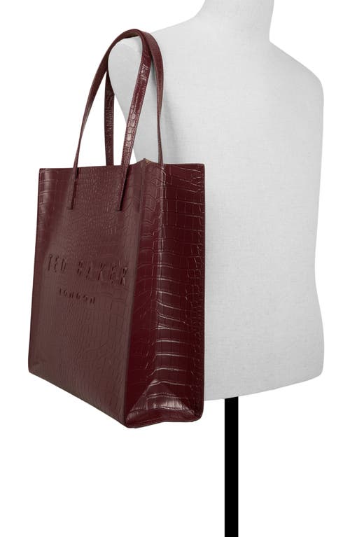 Ted Baker London Soocon Faux Leather Tote In Burgundy