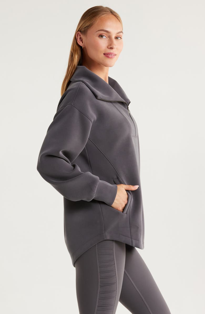 Zella Ultrasoft Half Zip Tunic, Alternate, color, Grey Forged