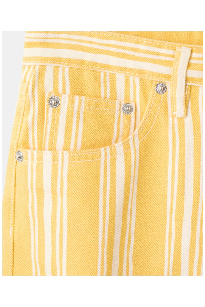 Striped Straight Fit Denim Shorts, Alternate, color, YELLOW