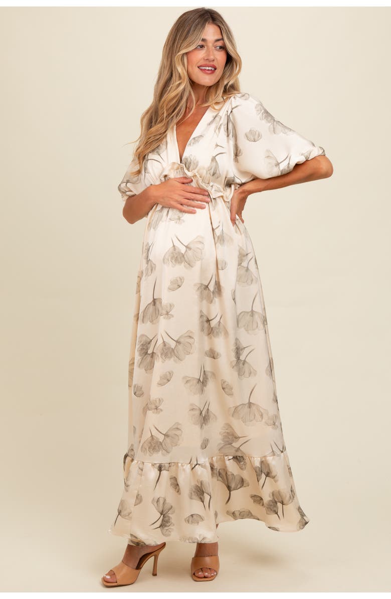 PinkBlush Floral Chiffon Ruffle Accent Maxi Dress, Main, color, 