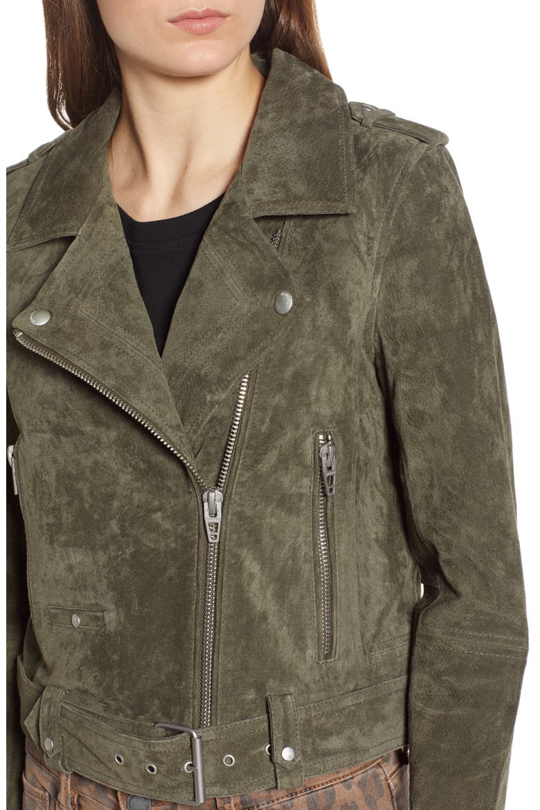 Suede Moto Jacket, Alternate, color, HERB