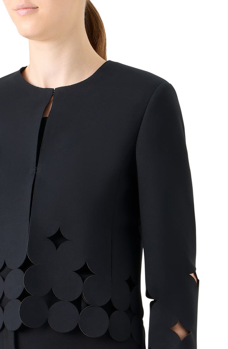 Akris punto Dot Cutout Cardigan, Alternate, color, Black