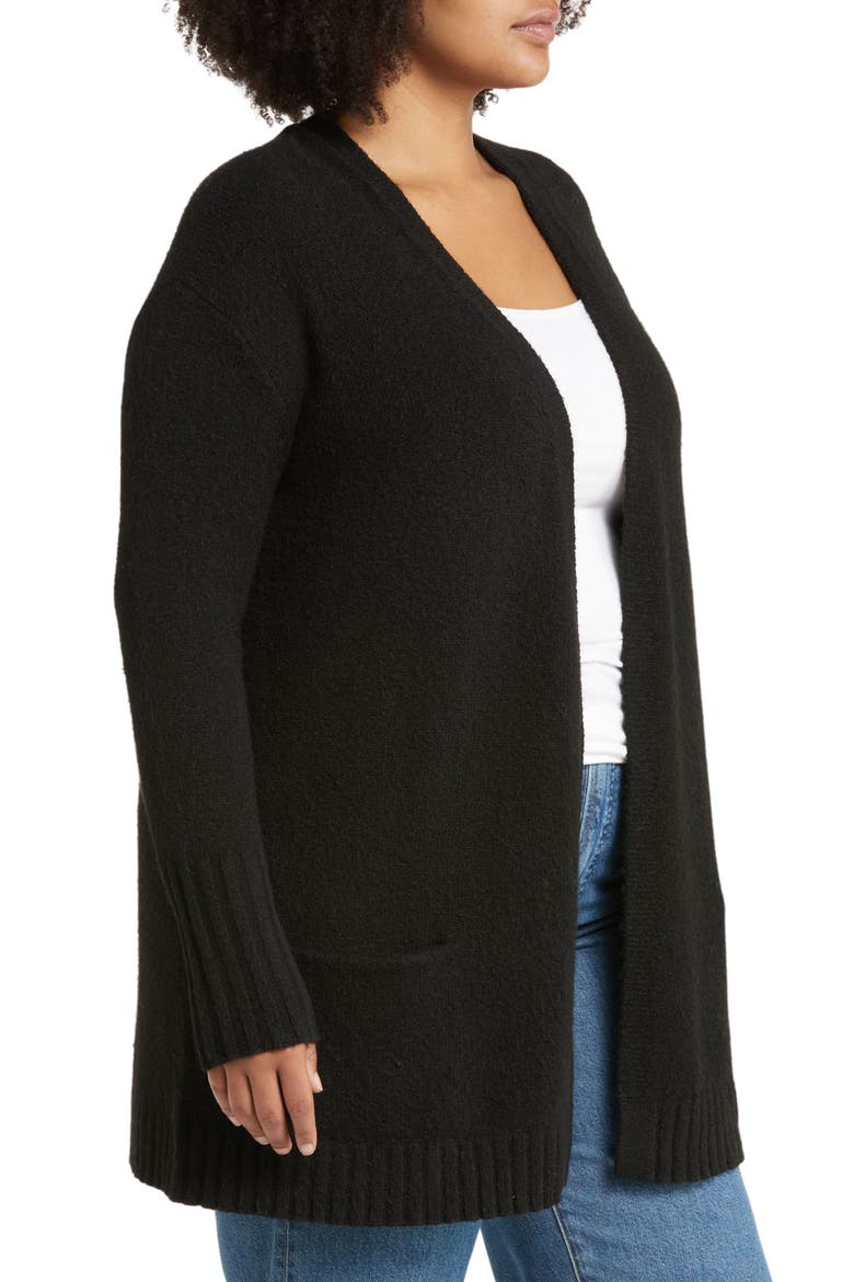 Open Front Cardigan, Alternate, color, BLACK