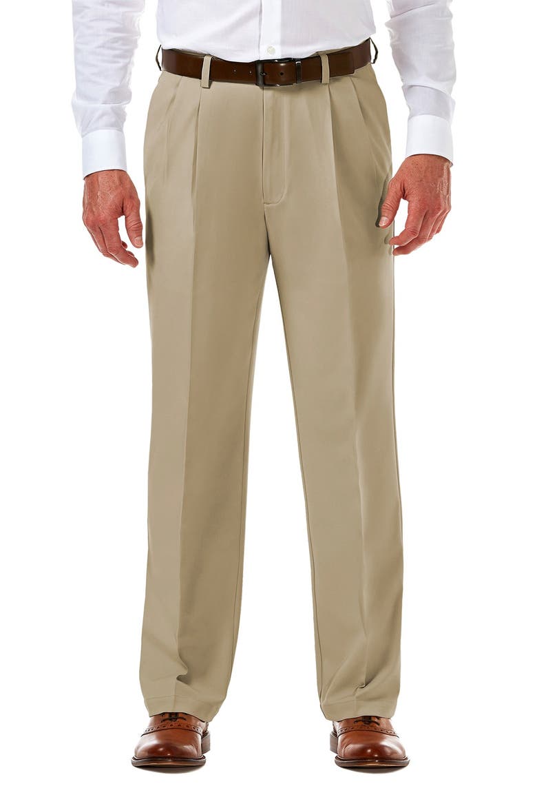 Cool 18® PRO Classic Fit Flat Front Pant, Main, color, KHAKI