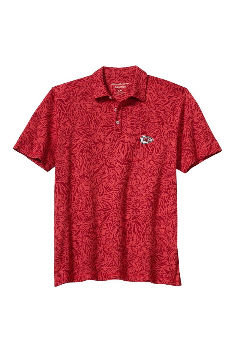 Men's Tommy Bahama Red Kansas City Chiefs IslandZone Wild Hibiscus Tri-Blend Polo, Main, color, Red