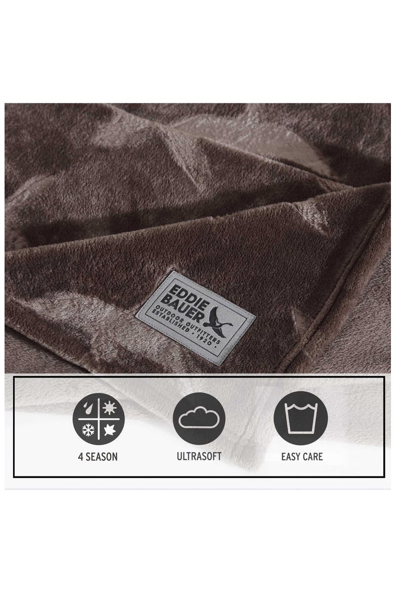 Geese Throw Blanket, Alternate, color, DARK BROWN